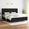Image de vidaXL Sommier à lattes de lit avec matelas Noir 200x200 cm Tissu