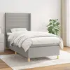 Image de vidaXL Sommier à lattes de lit avec matelas Gris clair 80x200 cm Tissu