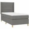 Image de vidaXL Sommier à lattes de lit et matelas Gris foncé 90x190 cm Tissu
