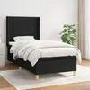 Image de vidaXL Sommier à lattes de lit avec matelas Noir 90x190 cm Tissu