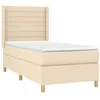 Image de vidaXL Sommier à lattes de lit et matelas Crème 90x190 cm Tissu