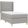 Image de vidaXL Sommier à lattes de lit avec matelas Gris clair 90x200 cm Tissu