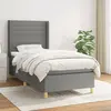 Image de vidaXL Sommier à lattes de lit avec matelas Gris foncé 90x200 cm Tissu