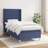 Image de vidaXL Sommier à lattes de lit avec matelas Bleu 100x200 cm Tissu