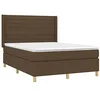 Image de vidaXL Sommier à lattes de lit avec matelas Marron foncé 140x200 cm