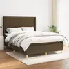 Image de vidaXL Sommier à lattes de lit avec matelas Marron foncé 140x200 cm