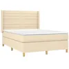 Image de vidaXL Sommier à lattes de lit avec matelas Crème 140x200 cm Tissu