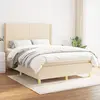 Image de vidaXL Sommier à lattes de lit avec matelas Crème 140x200 cm Tissu