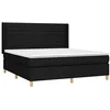 Image de vidaXL Sommier à lattes de lit avec matelas Noir 160x200 cm Tissu