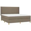 Image de vidaXL Sommier à lattes de lit avec matelas Taupe 160x200 cm Tissu