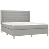 Image de vidaXL Sommier à lattes de lit avec matelas Gris clair 180x200cm Tissu