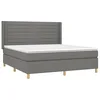 Image de vidaXL Sommier à lattes de lit avec matelas Gris foncé 180x200cm Tissu