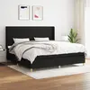 Image de vidaXL Sommier à lattes de lit avec matelas Noir 200x200 cm Tissu