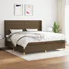 Image de vidaXL Sommier à lattes de lit avec matelas Marron foncé 200x200 cm