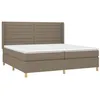 Image de vidaXL Sommier à lattes de lit avec matelas Taupe 200x200 cm Tissu