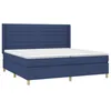 Image de vidaXL Sommier à lattes de lit avec matelas Bleu 200x200 cm Tissu