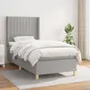 Image de vidaXL Sommier à lattes de lit et matelas Gris clair 90x190 cm Tissu