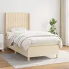 Image de vidaXL Sommier à lattes de lit et matelas Crème 90x190 cm Tissu