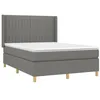 Image de vidaXL Sommier à lattes de lit avec matelas Gris foncé 140x190cm Tissu