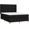 Image de vidaXL Sommier à lattes de lit avec matelas Noir 140x190 cm Tissu