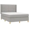 Image de vidaXL Sommier à lattes de lit avec matelas Gris clair 140x200cm Tissu