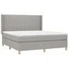 Image de vidaXL Sommier à lattes de lit avec matelas Gris clair 160x200cm Tissu
