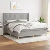 Image de vidaXL Sommier à lattes de lit avec matelas Gris clair 180x200cm Tissu