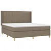 Image de vidaXL Sommier à Lattes de Lit avec Matelas, Lit Rembourré, Lit Double, Lit Adulte de Chambre à Coucher Intérieur, Moderne, Taupe 180x200 cm Tissu