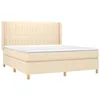 Image de vidaXL Sommier à lattes de lit avec matelas Crème 180x200 cm Tissu