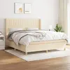 Image de vidaXL Sommier à lattes de lit avec matelas Crème 180x200 cm Tissu