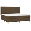 Image de vidaXL Sommier à lattes de lit avec matelas Marron foncé 200x200 cm