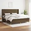 Image de vidaXL Sommier à lattes de lit avec matelas Marron foncé 200x200 cm