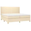 Image de vidaXL Sommier à lattes de lit avec matelas Crème 200x200 cm Tissu