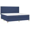Image de vidaXL Sommier à lattes de lit avec matelas Bleu 200x200 cm Tissu
