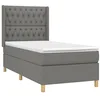 Image de vidaXL Sommier à lattes de lit et matelas Gris foncé 90x190 cm Tissu