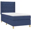 Image de vidaXL Sommier à lattes de lit avec matelas Bleu 90x190 cm Tissu