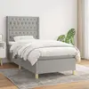Image de vidaXL Sommier à lattes de lit avec matelas Gris clair 90x200 cm Tissu