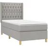 Image de vidaXL Sommier à lattes de lit avec matelas Gris clair 100x200cm Tissu