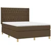 Image de vidaXL Sommier à lattes de lit avec matelas Marron foncé 140x190 cm
