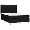 Image de vidaXL Sommier à lattes de lit avec matelas Noir 140x200 cm Tissu