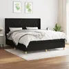 Image de vidaXL Sommier à lattes de lit avec matelas Noir 160x200 cm Tissu