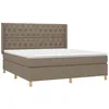 Image de vidaXL Sommier à lattes de lit avec matelas Taupe 160x200 cm Tissu
