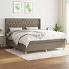 Image de vidaXL Sommier à lattes de lit avec matelas Taupe 160x200 cm Tissu
