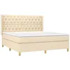 Image de vidaXL Sommier à lattes de lit avec matelas Crème 160x200 cm Tissu