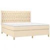 Image de vidaXL Sommier à lattes de lit avec matelas Crème 180x200 cm Tissu