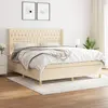 Image de vidaXL Sommier à lattes de lit avec matelas Crème 180x200 cm Tissu