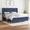 Image de vidaXL Sommier à lattes de lit avec matelas Bleu 180x200 cm Tissu