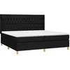 Image de vidaXL Sommier à lattes de lit avec matelas Noir 200x200 cm Tissu