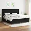 Image de vidaXL Sommier à lattes de lit avec matelas Noir 200x200 cm Tissu