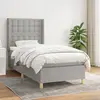 Image de vidaXL Sommier à lattes de lit avec matelas Gris clair 80x200 cm Tissu